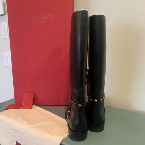 Valentino Rockstud Leather Boots - Picture 2 of 5